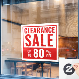 Red Rige Clearance Sale Store-Fensterheber Fensteraufkleber