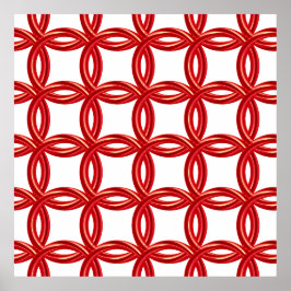 Red Rings Pattern Poster