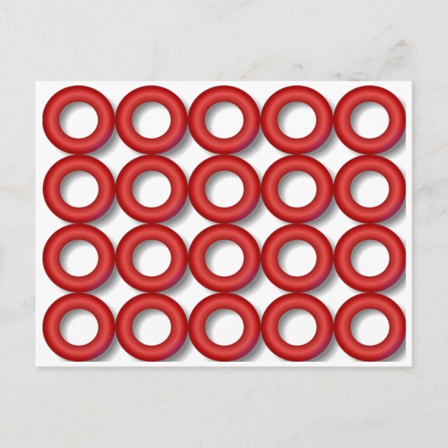 Red Rings Postcard Postkarte (Vorderseite)