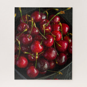 Red Ripe Sweet Cherries Berries Food Frucht Puzzle