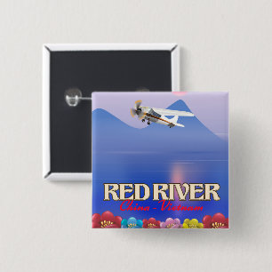 Red River Cambodia Vacation Poster Button