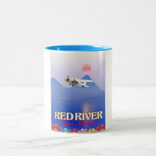 Red River Cambodia Vacation Poster Zweifarbige Tasse