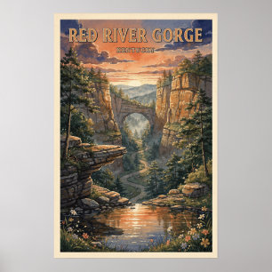 Red River Gorge Kentucky Vintage Reise Poster