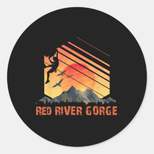 Red River Gorge - Klettern Felsenklettern Red Rive Runder Aufkleber