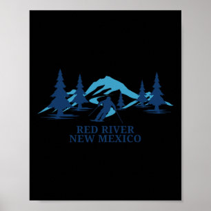 Red River New Mexico Ski Resort Skifahren Skifahre Poster