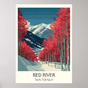 Red River New Mexico Winterfahrt Poster