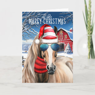 Red Roan Horse Funny MAREy Weihnachten