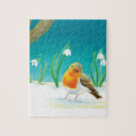 Red Robin Bird Illustration Puzzle