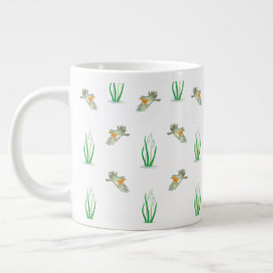 Red Robin Birds and Snowdropps Federmuster Jumbo-Tasse