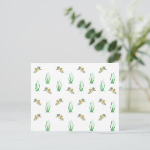 Red Robin Birds and Snowdrops Spring Pattern RSVP Karte