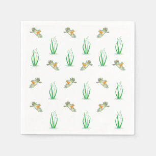 Red Robin Birds & Snowdrops Spielerisches Frühjahr Serviette