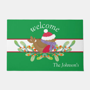 Red Robin Floral Door Mat Fußmatte