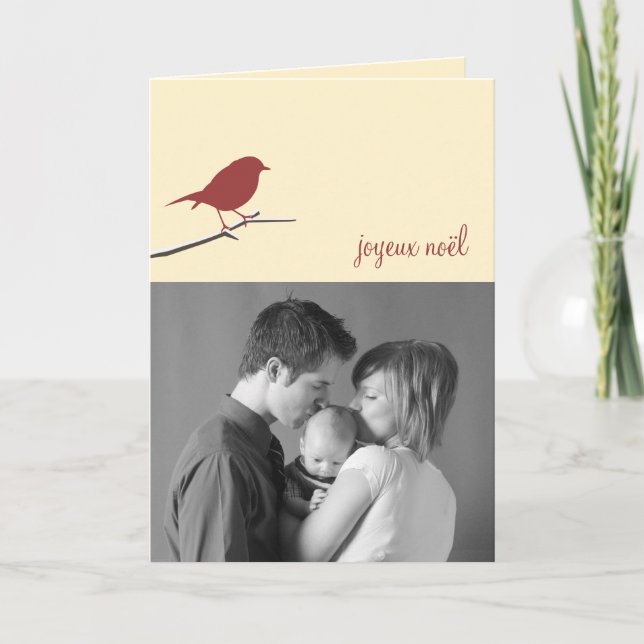 Red Robin Fröhliche Weihnachten Christmas Modern (Vorderseite)