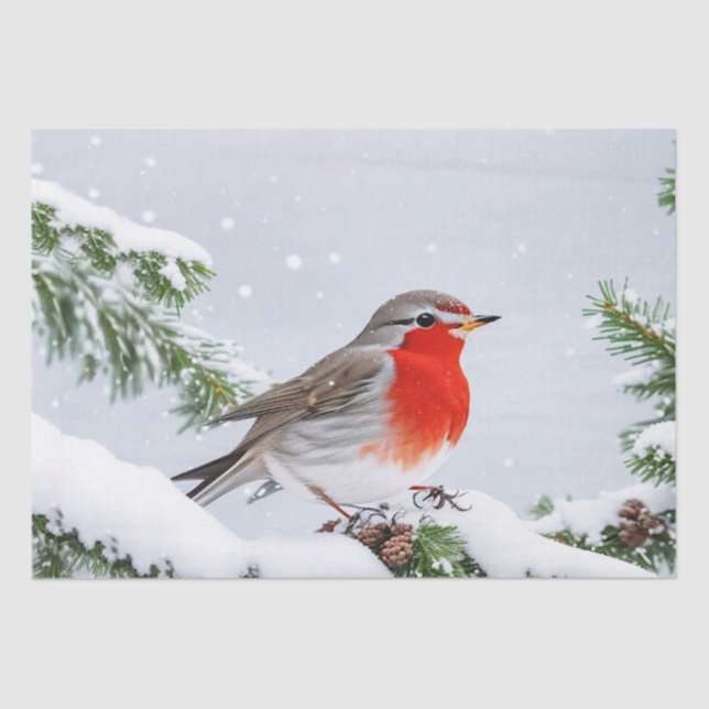 Red Robin Holiday Weihnachts-Tissue Paper Seidenpapier (Vorderseite)