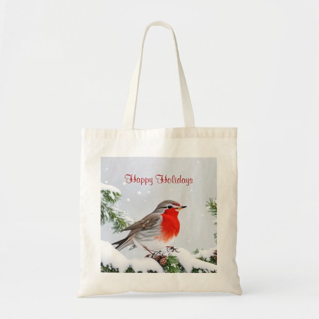 Red Robin Holiday Weihnachts Tote Tag Tragetasche (Vorne)