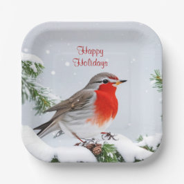 Red Robin Holiday Weihnachtsdruckplatte Pappteller