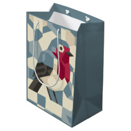 Red Robin in Vector Block Gift Bag - Medium Mittlere Geschenktüte