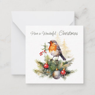 Red Robin Pine Christmas Enclosure Card Mitteilungskarte