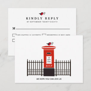 Red Robin Post Box Hochzeit RSVP Karte