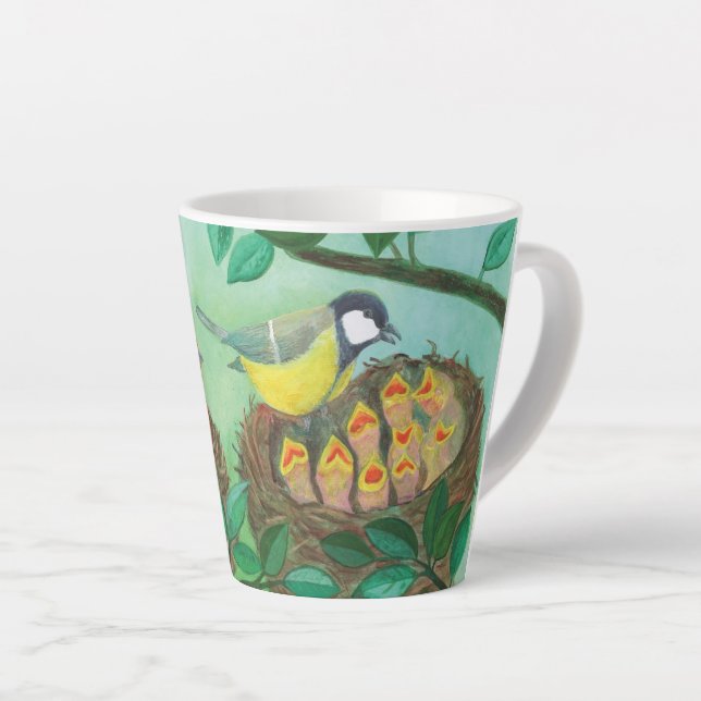 Red Robin und Great Tit Bird Nesting Milchtasse (Rechte Ecke)