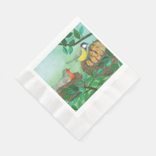 Red Robin und Great Tit Bird Nesting Serviette