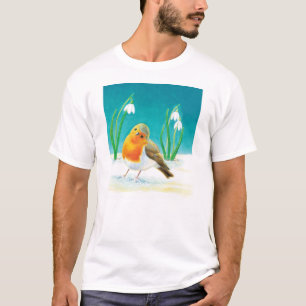 Red Robin und Snowdrops T-Shirt