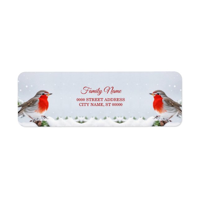 Red Robins Return Address Label (Vorne)