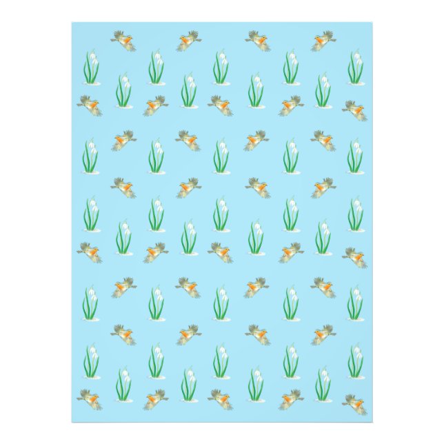 Red Robins und Snowdrops Fotodruck (Vorne)