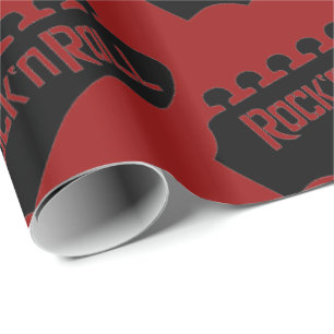 Red Rock and Roll Guitar Pattern Geschenkpapier