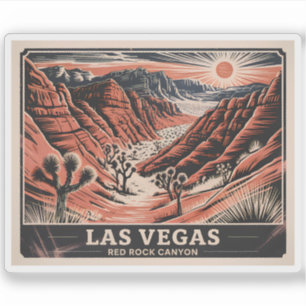 Red Rock Canyon Las Vegas Retro Vintage Reise WPA Aufkleber