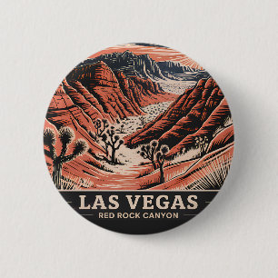 Red Rock Canyon Las Vegas Retro Vintage Reise WPA Button