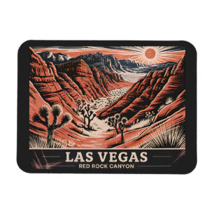 Red Rock Canyon Las Vegas Retro Vintage Reise WPA Magnet