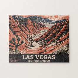 Red Rock Canyon Las Vegas Retro Vintage Reise WPA Puzzle