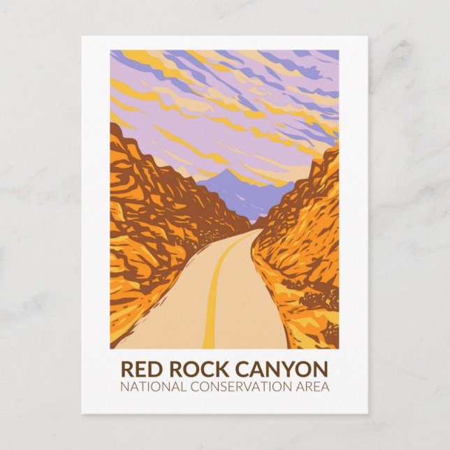 Red Rock Canyon National Conservation Area Road Postkarte (Vorderseite)