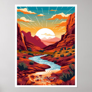 Red Rock Canyon Nevada Reisen Vintage Abbildung Poster