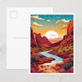 Red Rock Canyon Nevada Reisen Vintage Abbildung Postkarte