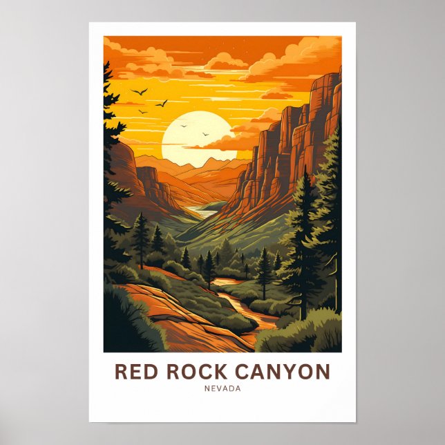 Red Rock Canyon Nevada Travel Print Poster (Vorne)