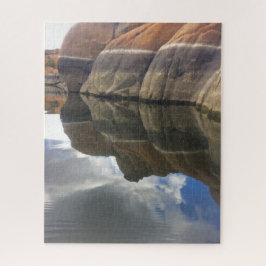 Red Rock Lake Water Reflection Foto Landschaft Puzzle