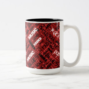 Red Rock Pop R & B Music Text Tasse