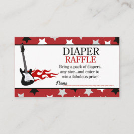 Red Rock Star Baby Dusche Windeln Raffle Begleitkarte