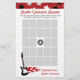 Red Rock Star Rock a bye Baby Dusche Bingo Spiel