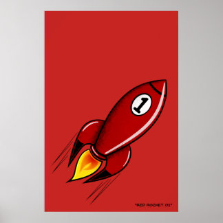 "Red Rocket 01" - Rocket-Serienposter (Rot) Poster