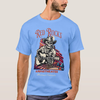 Red Rocks Amphitheater Skelett spielt Gitarre gif T-Shirt