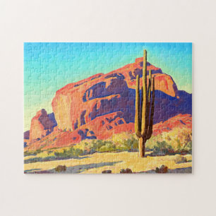 Red Rocks and Cactus, 1945 von Maynard Dixon Puzzle