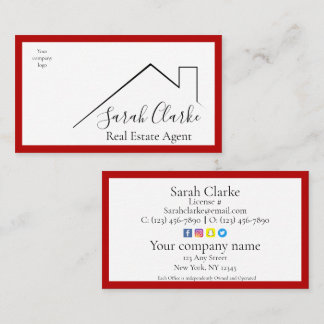 Red Roof Top Business Card Visitenkarte