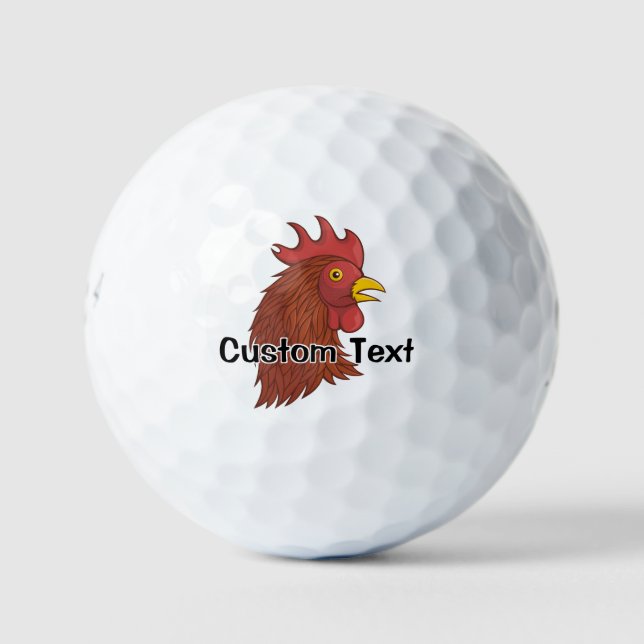 Red Rooster's Head Golf Balls Golfball (Vorderseite)