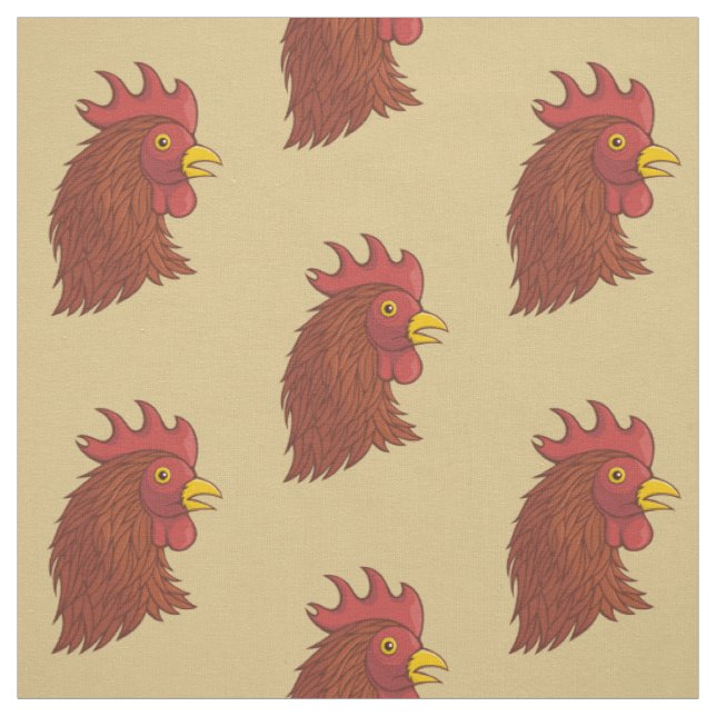 Red Rooster's Head Pattern Stoff (Muster)