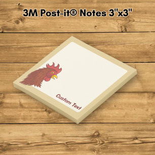 Red Rooster's Head Post-it Klebezettel