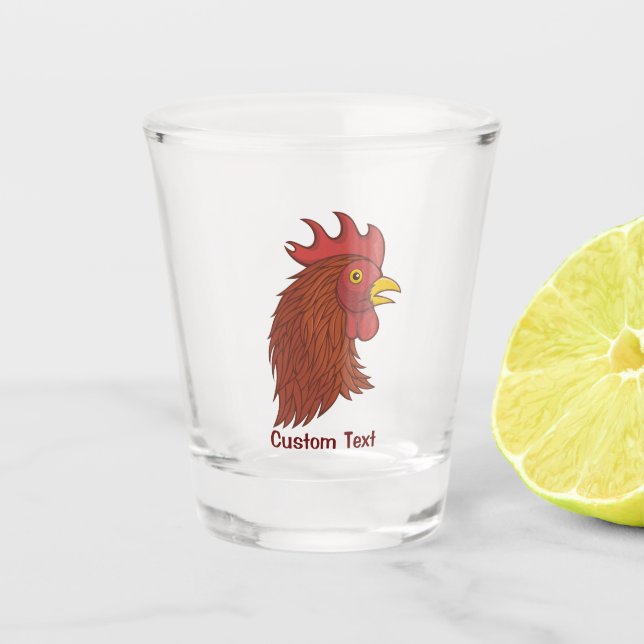 Red Rooster's Head Schnapsglas (Vorderseite)
