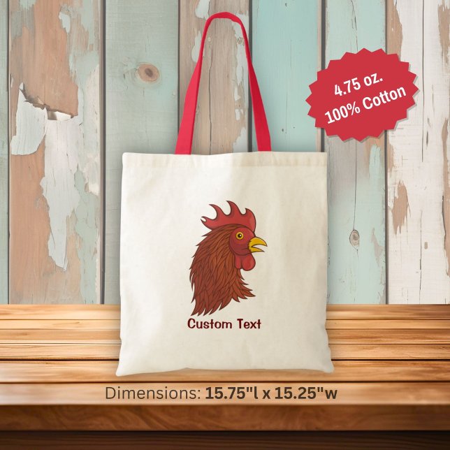 Red Rooster's Head Tragetasche (Von Creator hochgeladen)